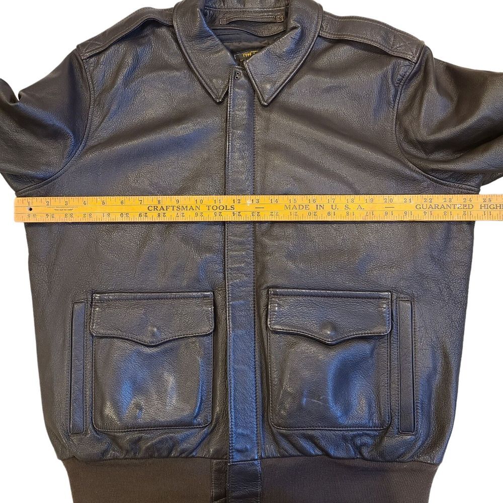 Gibson & Barnes A-2 Leather Flight Aviator Bomber Jacket 42 Removable Vest Liner - Picture 13 of 15